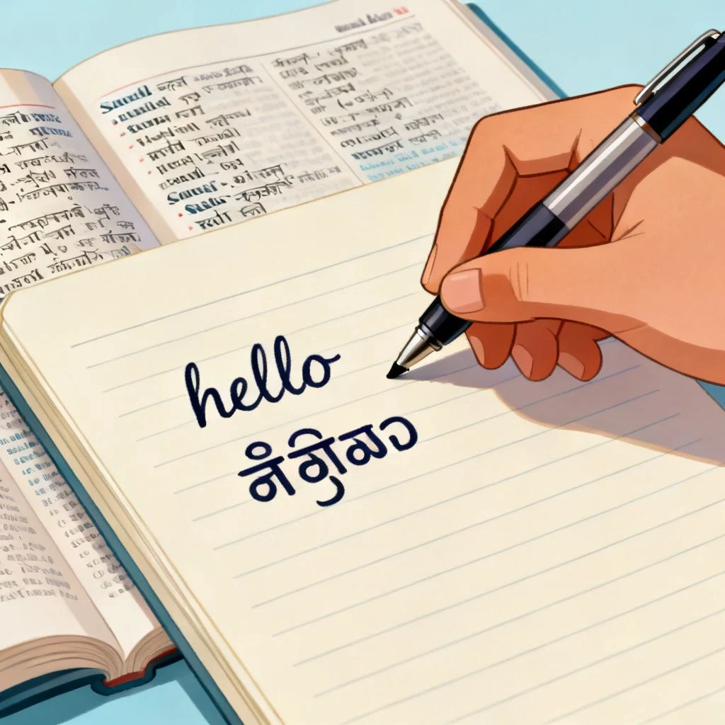 english to sinhala translation illustration