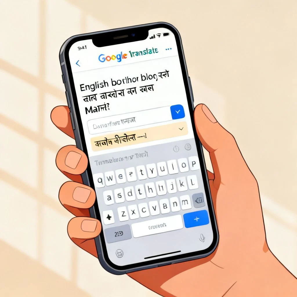 google translate english to marathi sentence illustration