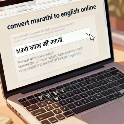 convert marathi to english online illustration