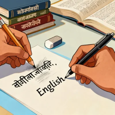 translation marathi to english illustration