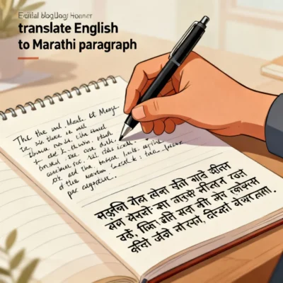 translate english to marathi paragraph illustration