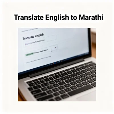 translate english to marathi typing illustration