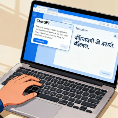 Translate English to Marathi in ChatGPT illustration