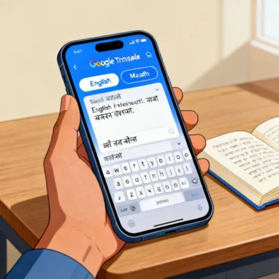 english to marathi google translate illustration