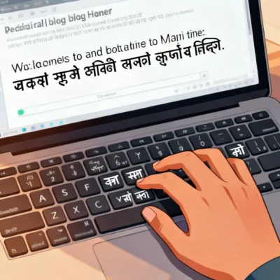 english to marathi typing tool illustration