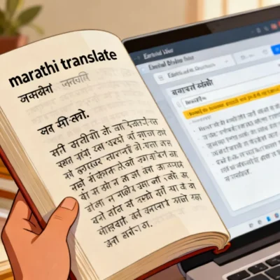 marathi translate illustration