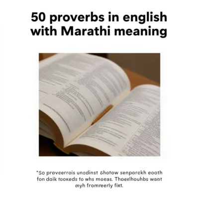 50 proverbs in english with marathi meaning illustration