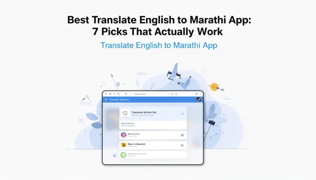 translate english to marathi app — Best Translate English to Marathi App: 7 Picks That Actually Work