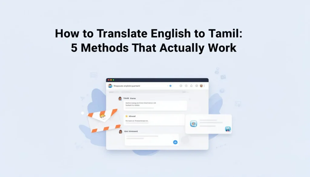 translate english to tamil — How to Translate English to Tamil: 5 Methods That Actually Work