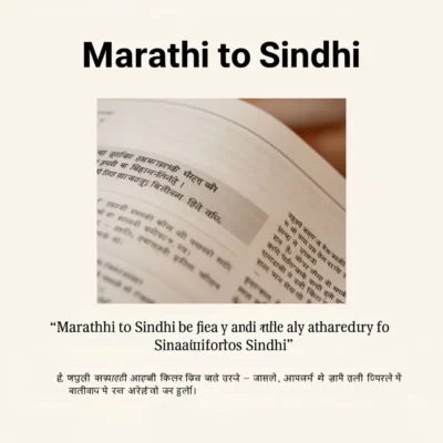 Marathi to Sindhi illustration