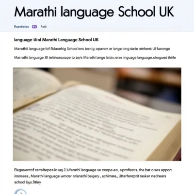 Marathi language school UK illustration