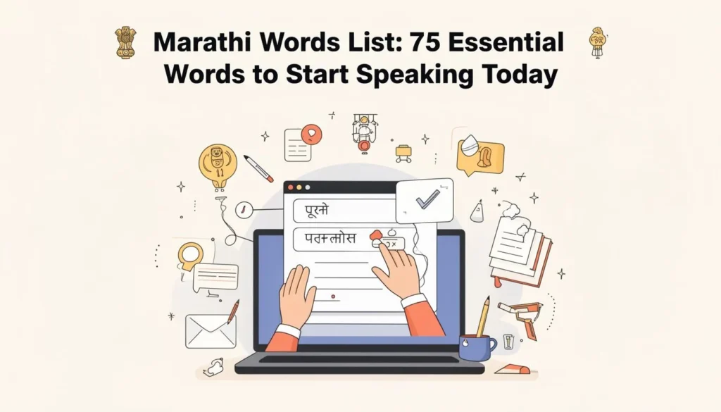 marathi words list — Marathi Words List: 75 Essential Words to Start Speaking Today