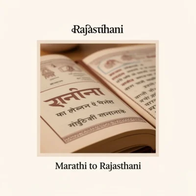 Marathi to Rajasthani illustration